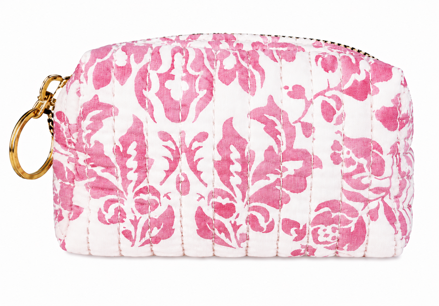 2320 Pink Floral Quilted Coin & Cosmetic Pouch